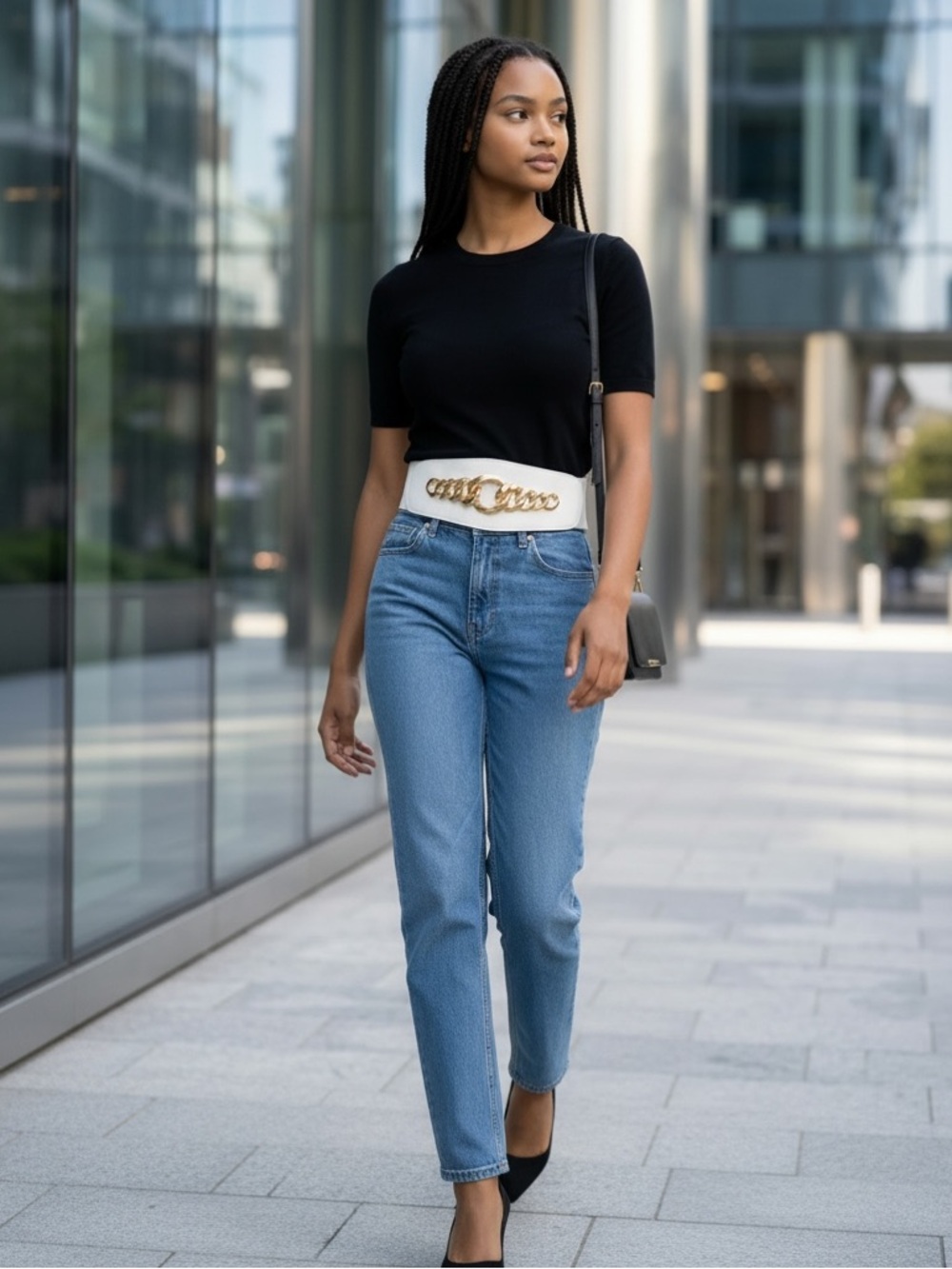 TOM- WHITE Vegan Leather Chain Corset Belt 25” up to 36” FINAL PRICE 🎈